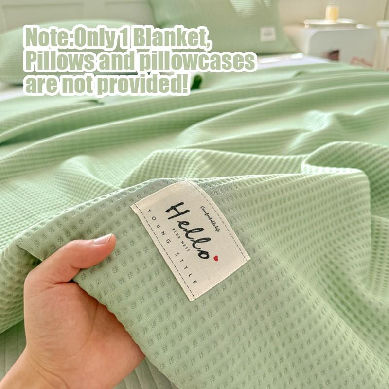 Breathable Waffle Weave Blanket, Lightweight Soft Cool Bed Blanket, Multi-Color Options, Suitable for Bedroom Sofa Travel