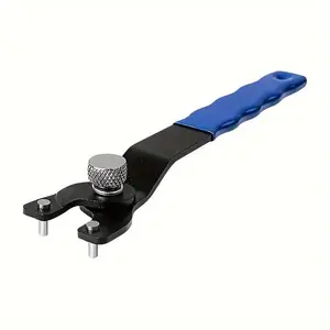 1pc Durable High-Carbon Steel Angle Grinder Wrench - Adjustable, Chrome-Vanadium Alloy with Blue Handle for Grinders, Polishers & Sanding Machines