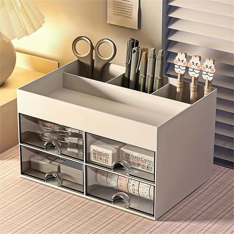 1 Piece Multi-layer Desktop Drawer Storage Box, Classified Storage for Cosmetics, Jewelry, Stationery and Makeup Tools, Space-saving Design Suitable for Vanity, Bathroom and Office, Multi-functional Home Organizer