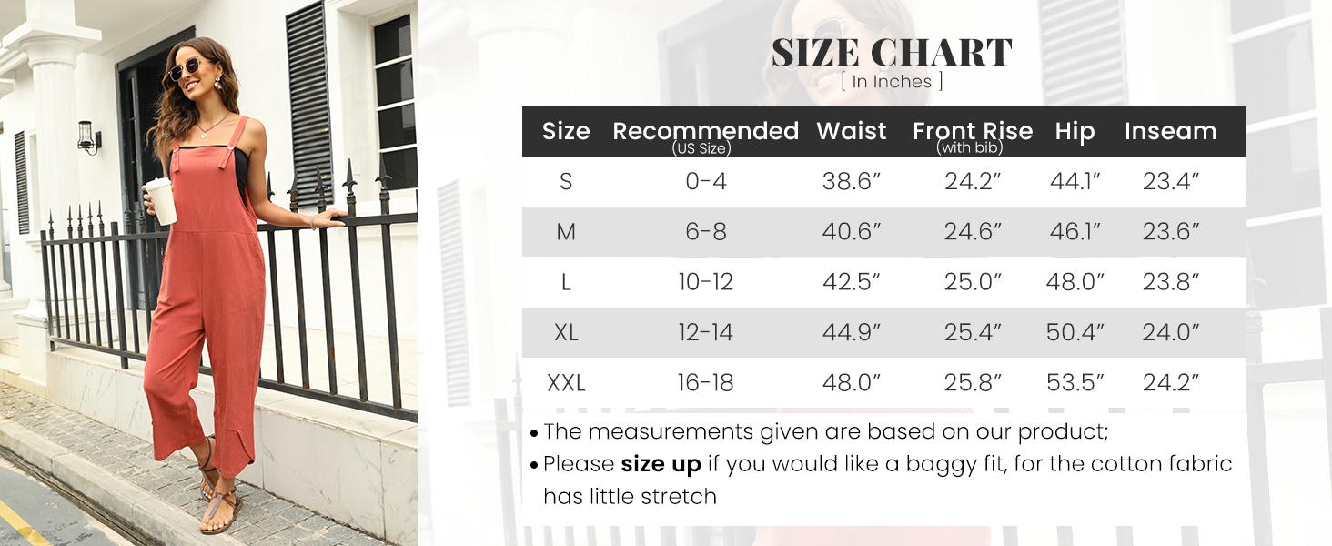 Tanming Womens Cotton Adjustable Casual Summer Bib Overalls Jumpsuits with Pockets
