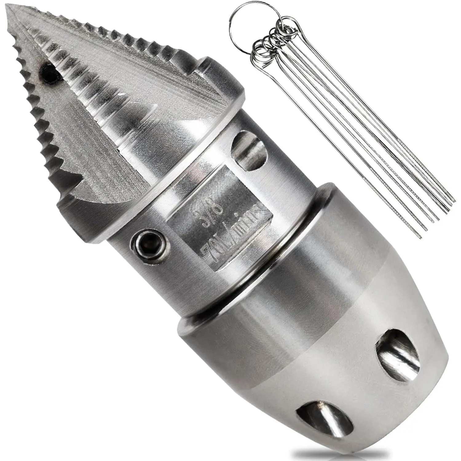 3/8 npt Sewer Jetter Nozzle for 2900 PSI, 70 L/min  Washer - Stainless Steel,  Rotating for Municipal Drain Pipe Cleaning