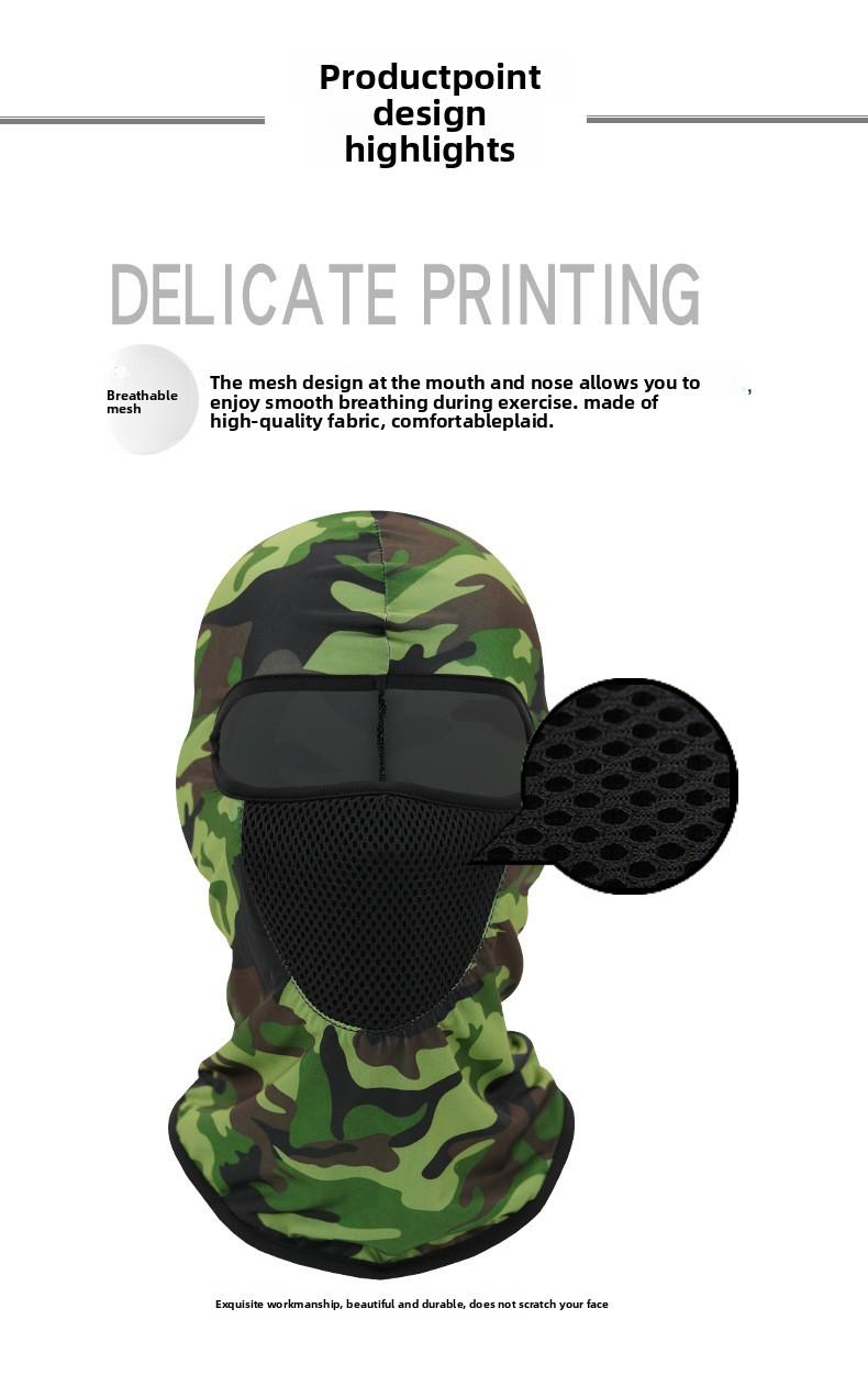 Ice silk printed hat, outdoor cycling hood, face mask, breathable liner, bicycle mask, hood hat