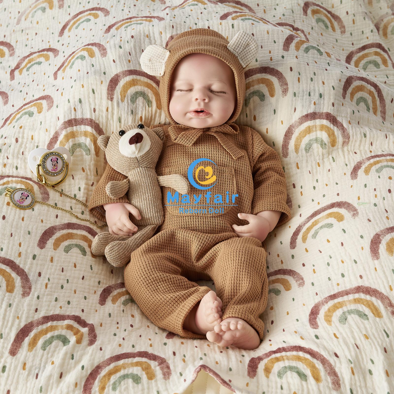 [Drink Wet System] Mayfair Reborn Doll 18 Inch/45cm (Weight: 5.8 lb) Silicone Baby Dolls Mold Mouth Full Silicone Reborn Doll With Private Parts