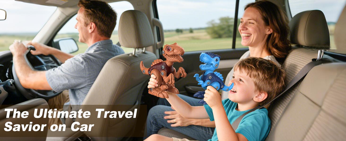 Laradola 3PCS Dinosaurs STEM Toy with Electric Drill & Hand Screwdrivers Gift for Kids, Take Apart Assemble Dinos Toy - Construction Building Dino Christmas Birthday Party Gift for Boy & Girl