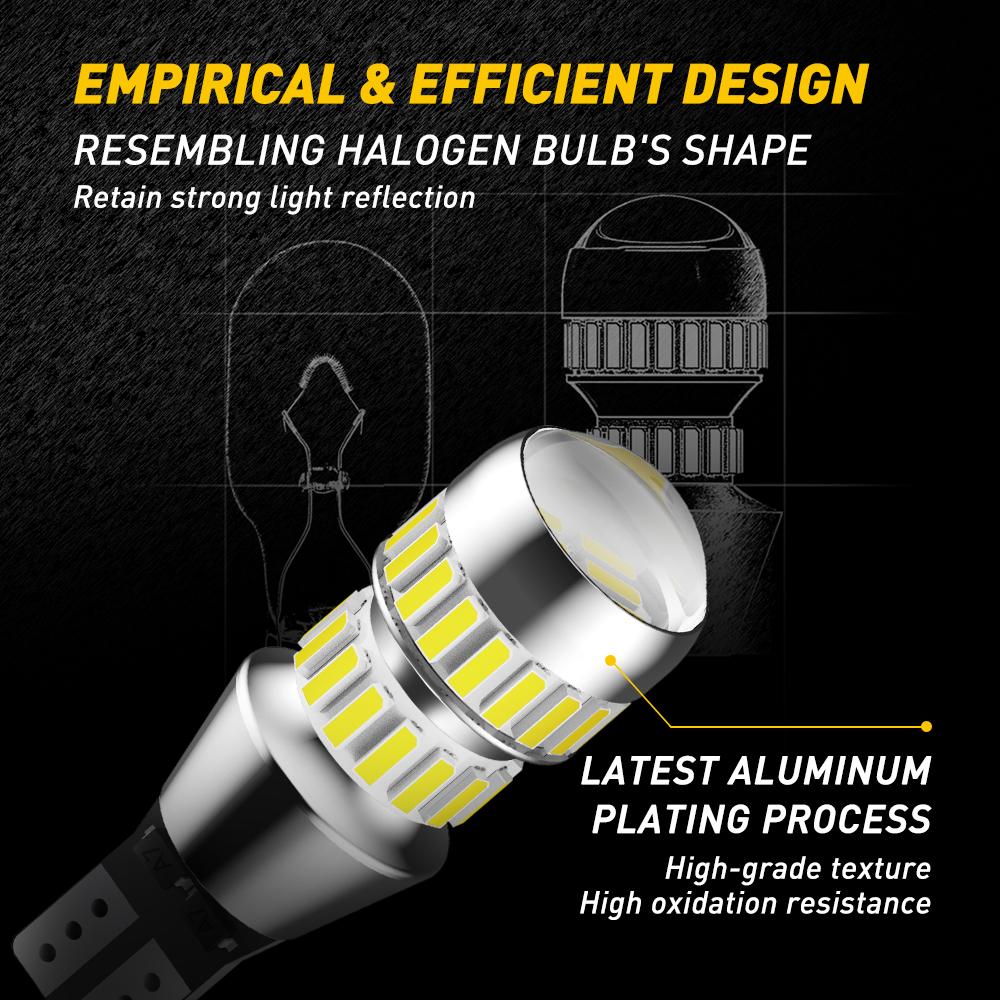 AUXITO 912 921 LED Bulbs for Backup Reverse Light Bulbs, 42-SMD 400% Brighter, 6000K White, Non-polarity 906 W16W T15 921 LED Bulb Direct Back Up Parking Light Replacement Lamp, Pack of 2
