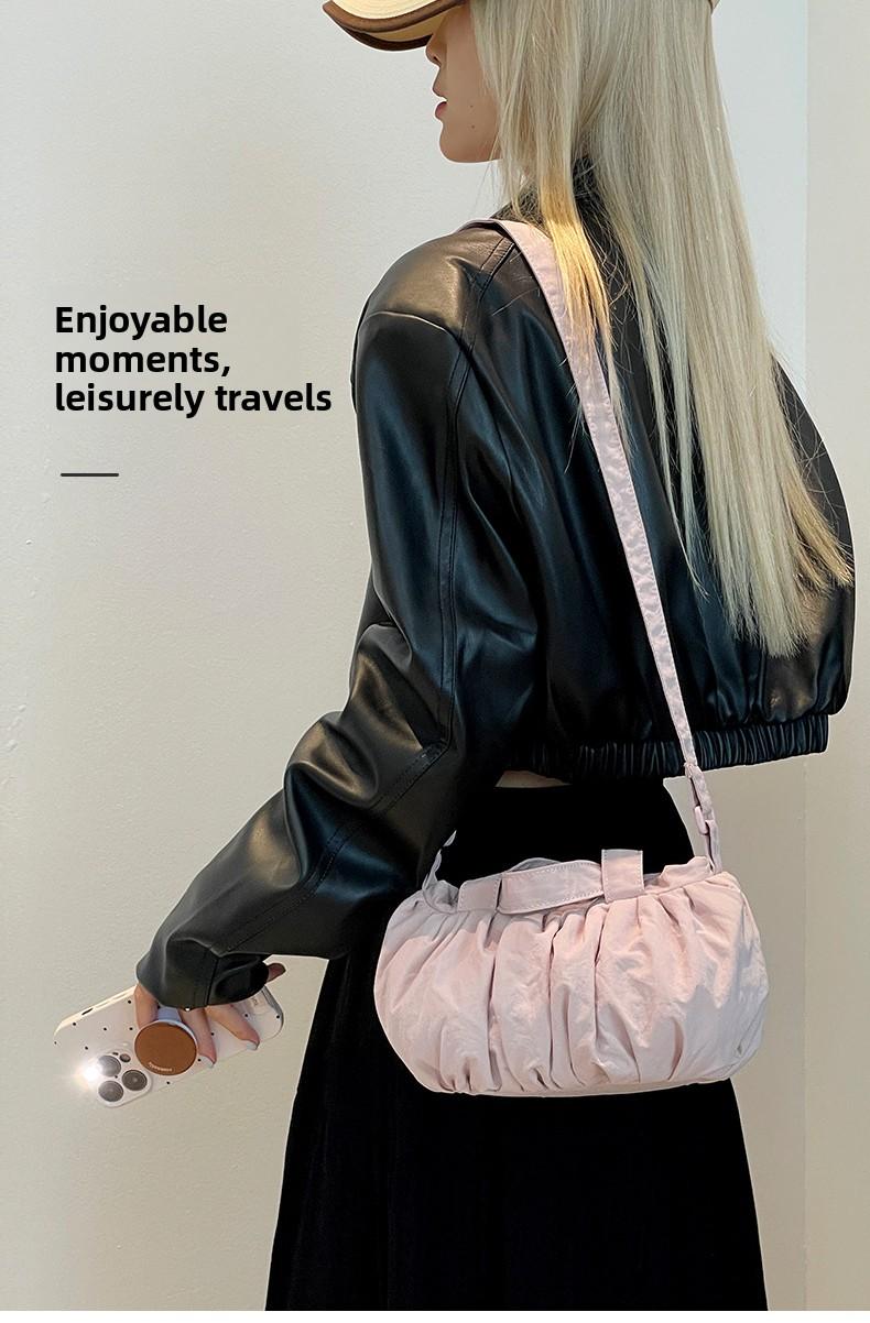 Soft Ruched Cloud Shoulder Bag, Lightweight Casual Crossbody Purse, Multi-Color Versatile Tote for Daily & Streetwear outdoorfun Soft Ruched Cloud Shoulder Bag, Lightweight Casual Crossbody Purse, Multi-Color Versatile Tote for Daily & Streetwear outdoorfun