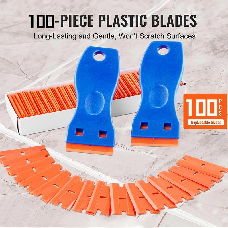 Plastic Razor Blade Scraper,2pcs Scraper Tool,100pcs Plastic Blades,for Cleaning Scraper Remover for Stickers,Decals,Adhesive,Labels,Paint from Glass,Car,Window,Caulk,No Scratches Lightweight Kit Kit Kit Plastic Razor Blade Scraper,2pcs Scraper Tool,100pcs Plastic Blades,for Cleaning Scraper Remover for Stickers,Decals,Adhesive,Labels,Paint from Glass,Car,Window,Caulk,No Scratches Lightweight Kit Kit Kit