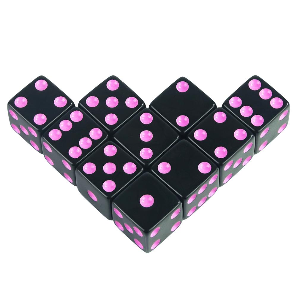 10pcs Acrylic D6 Dice Set, 16mm Standard Size Right Angle Dice, Tabletop Game Accessories, Choking Hazard Warning, No Ca Prop 65, Non-Toxic Material, Durable