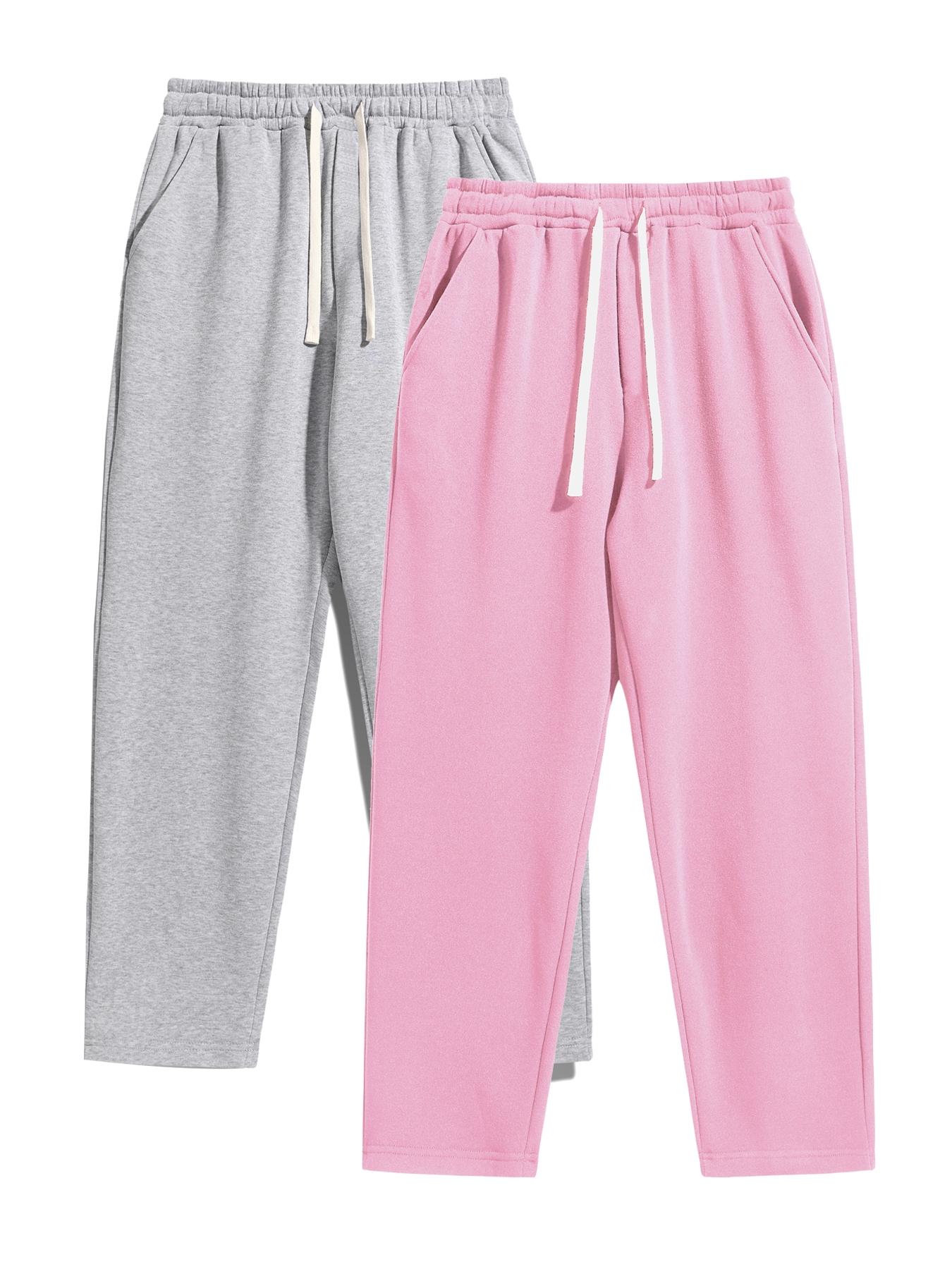 Men's Regular Fit Solid Drawstring Waist Sweatpants, Casual Pocket Design Pants for Fall & Winter, Men's Trousers for Daily Wear