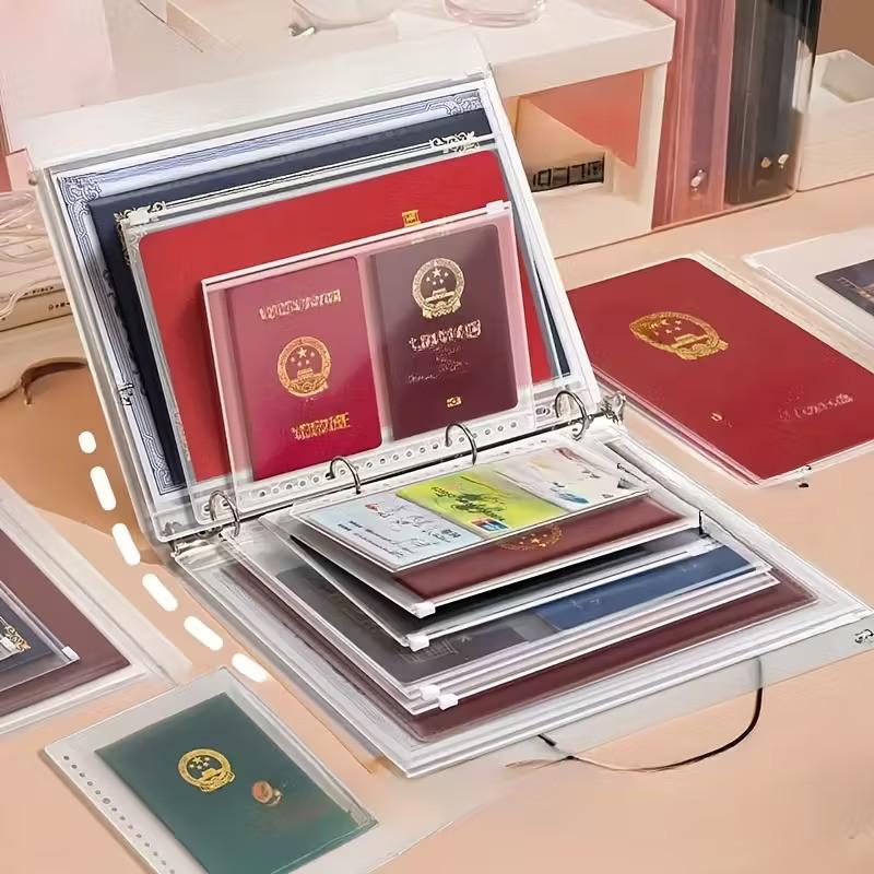 Important Document Storage Personal Records Zipper Ring Binder with Secure Zipper Closure, Birth Certificate Protection Case, Waterproof Organizer Bag, Home Safety Folder (7 Inner Pages)