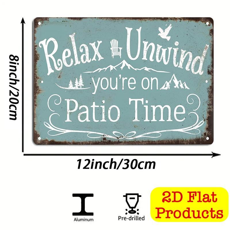 1 Piece Garden Time Poster Aluminum Sign, Cozy Cottage Metal Wall Art Print, Relaxing Aluminum Board Sign, Rural Mountain View Decor, 20x30 Cm