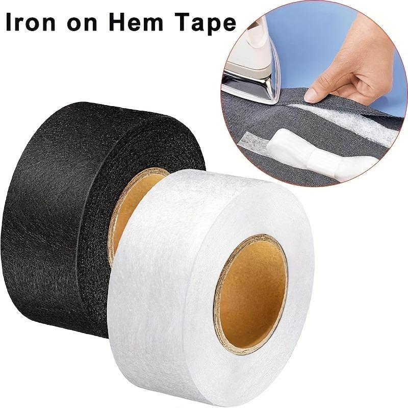64meter Dual-Sided Adhesive Binding Tape, Iron-On Seams for Sewing DIY Patchwork, Durable Polyester Fabric, Clothes Edges Repair Tool