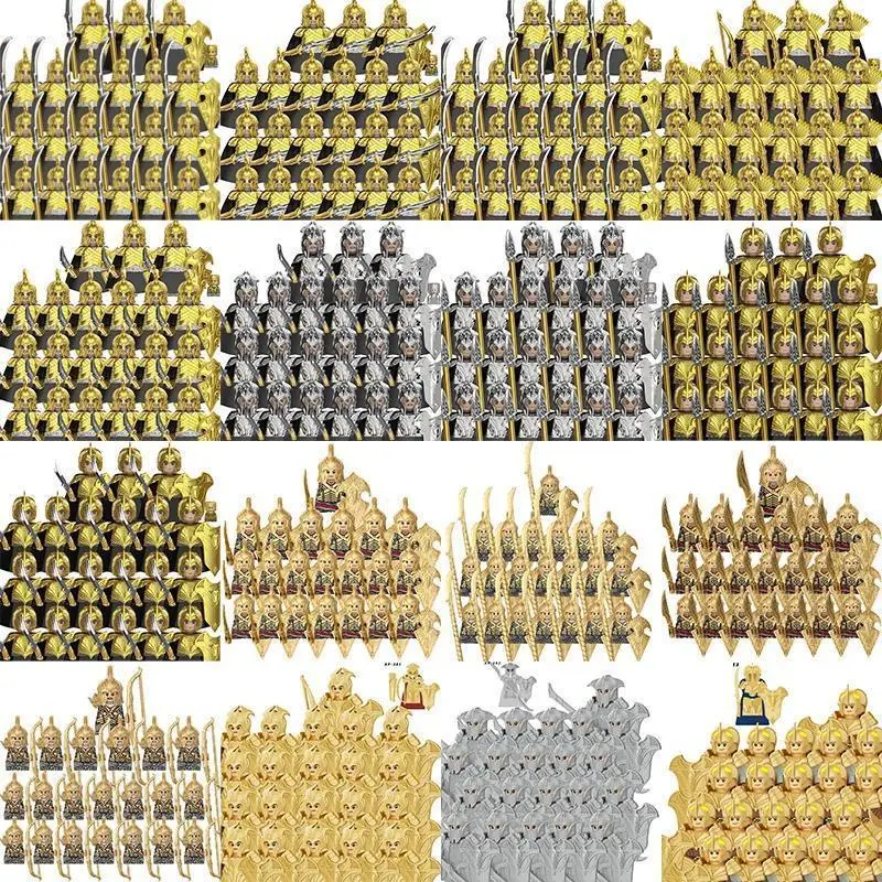 21pcs Lord Rings Elves Orcs Army Dwarf Rohan Mini Action Toy Figures Building Blocks Assembly Toys for Kids Birthday Gift