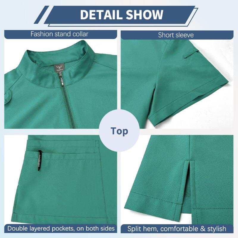 Pet Beauty Hospital Work Scrub Set Scrub Uniform Top+Pants Work Uniform Nurse Set Beauty SPA Brushing Uniform Set Workwear