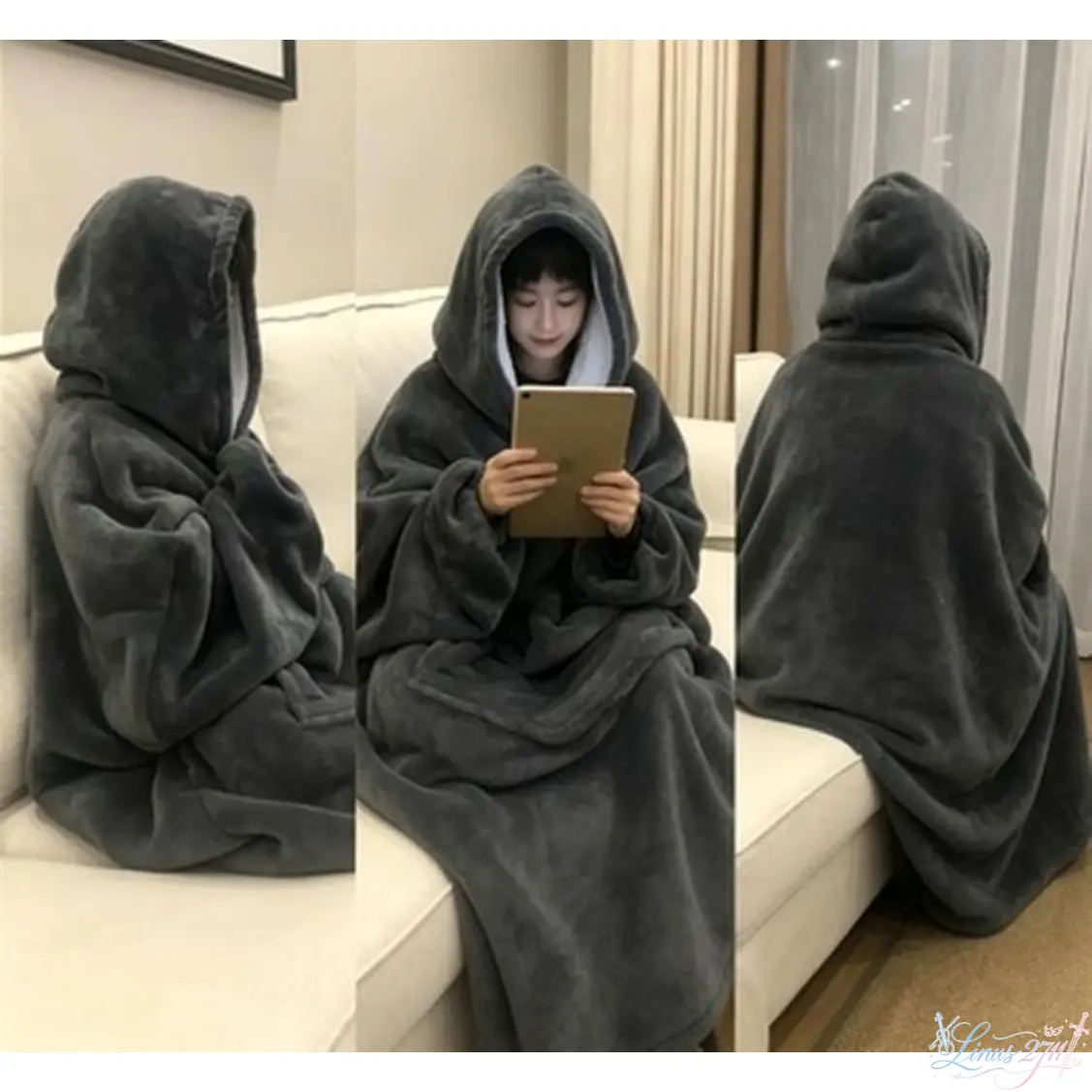 Women's Cozy Oversized Hoodie Blanket Top - Super Soft Reversible Fleece Long-Sleeve Pullover, Kangaroo Pocket, Machine Washable, Bohemian Casual Wear Lounging Holiday Gift (Sports & Outdoor Accessories)
