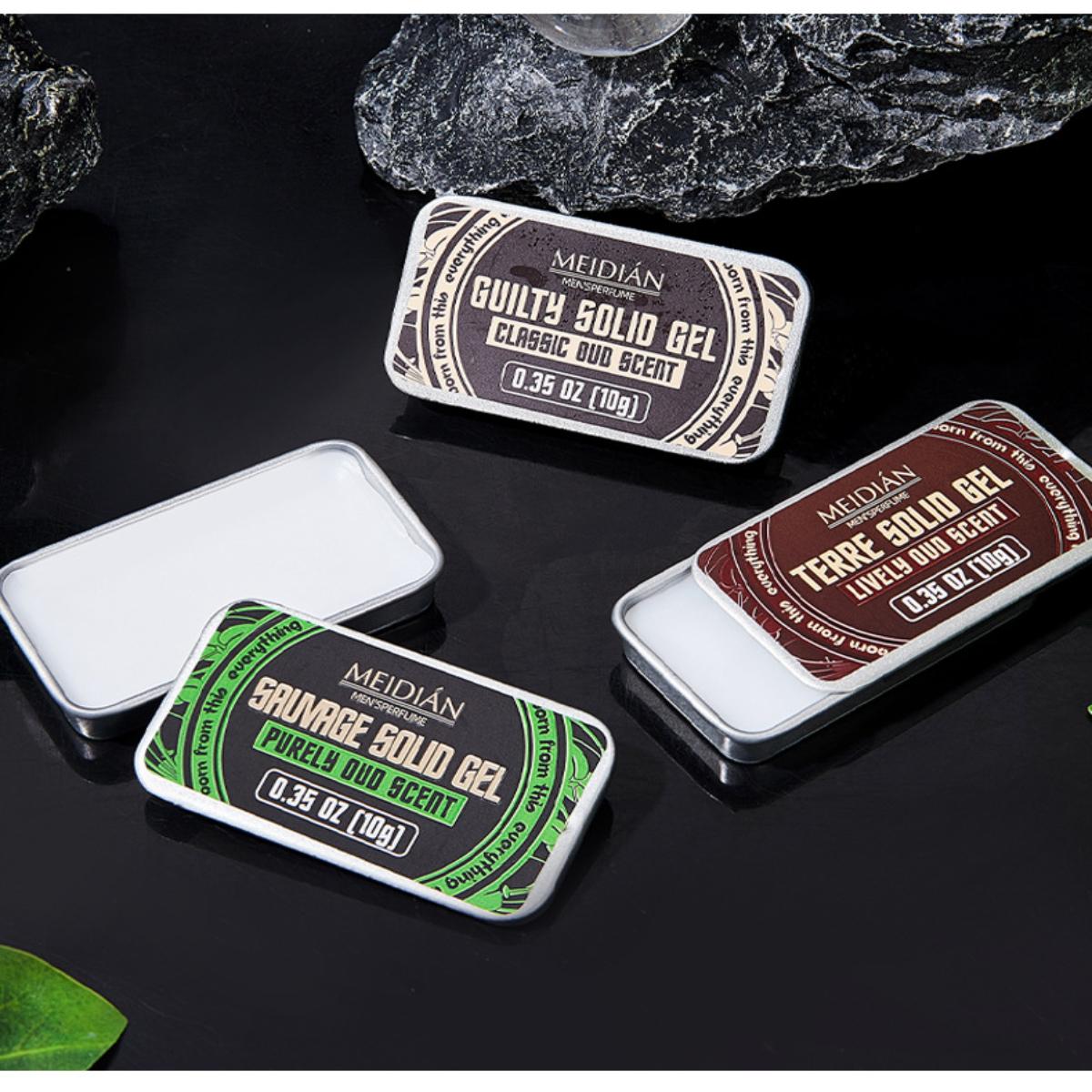 Men's Portable Perfume Stick Set, Fragrance Perfume, Long-lasting Solid Cologne Floral Woody Scent, Pocket-sized Body Balm Gift Box, 4-piece set