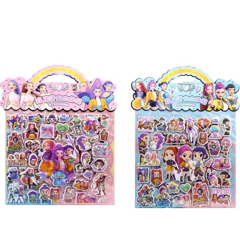 2PCS KPop Hunters Anime Laser Cut Stickers Tiger Rumi Mira Zoey Fan Gift Decoration