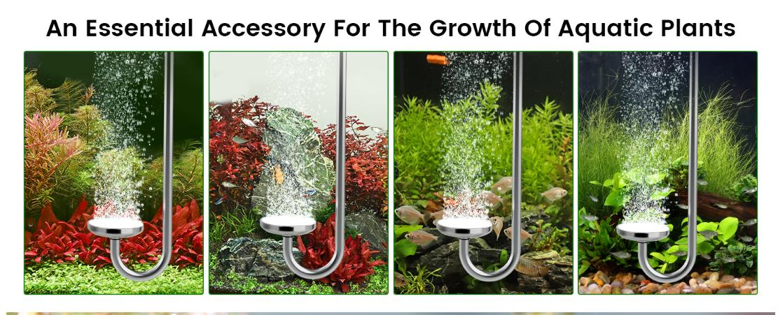 Stainless Steel CO2 Difusser Atomizer Used for Aquarium Plants，Water Grass Tank,Fine and Uniform Bubbles, Durable and Not Easy to Rust