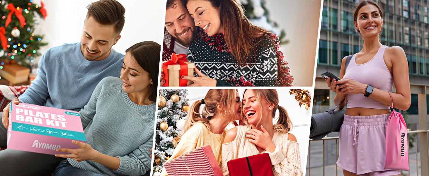 Pilates Bar Kit with Resistance Bands,3-Section Pilates Bar with Stackable Bands Workout Equipment for Legs,Hip,Waist and Arm,Exercise Fitness Equipment for Women & Men Home Gym Yoga Pilates,Best Valentine's Day Gifts for Women，TikTokShopBlackFriday Sprin