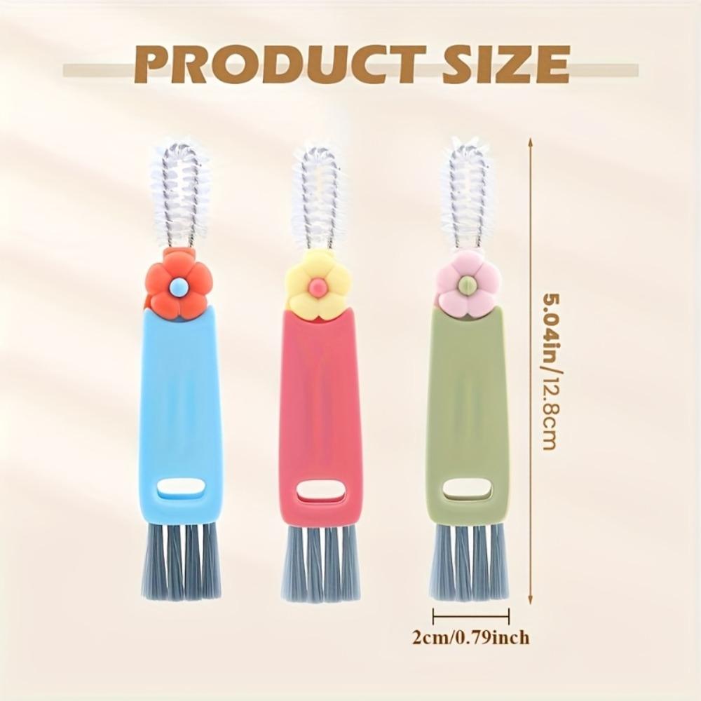 3-Piece Cleaning Brushes, New Bottle Gap Cleaning Brushes, Suitable for Bottle Gaps and Cups, Portable Cup Lid Cleaning Brushes with Brushes for Cleaning, Easy to Use, Great as Small Car Gifts