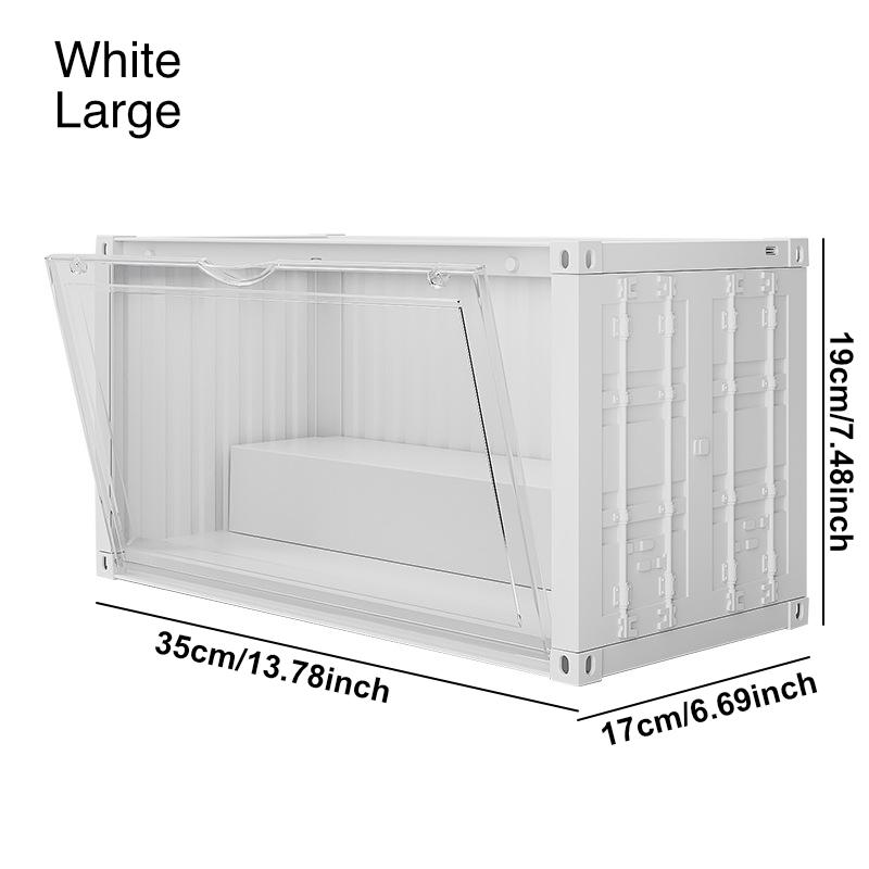 Large Stackable Container-Style Display Case with Magnetic Door & Movable Steps — Perfect for Plush Charms, Figures & Popbean Collectors