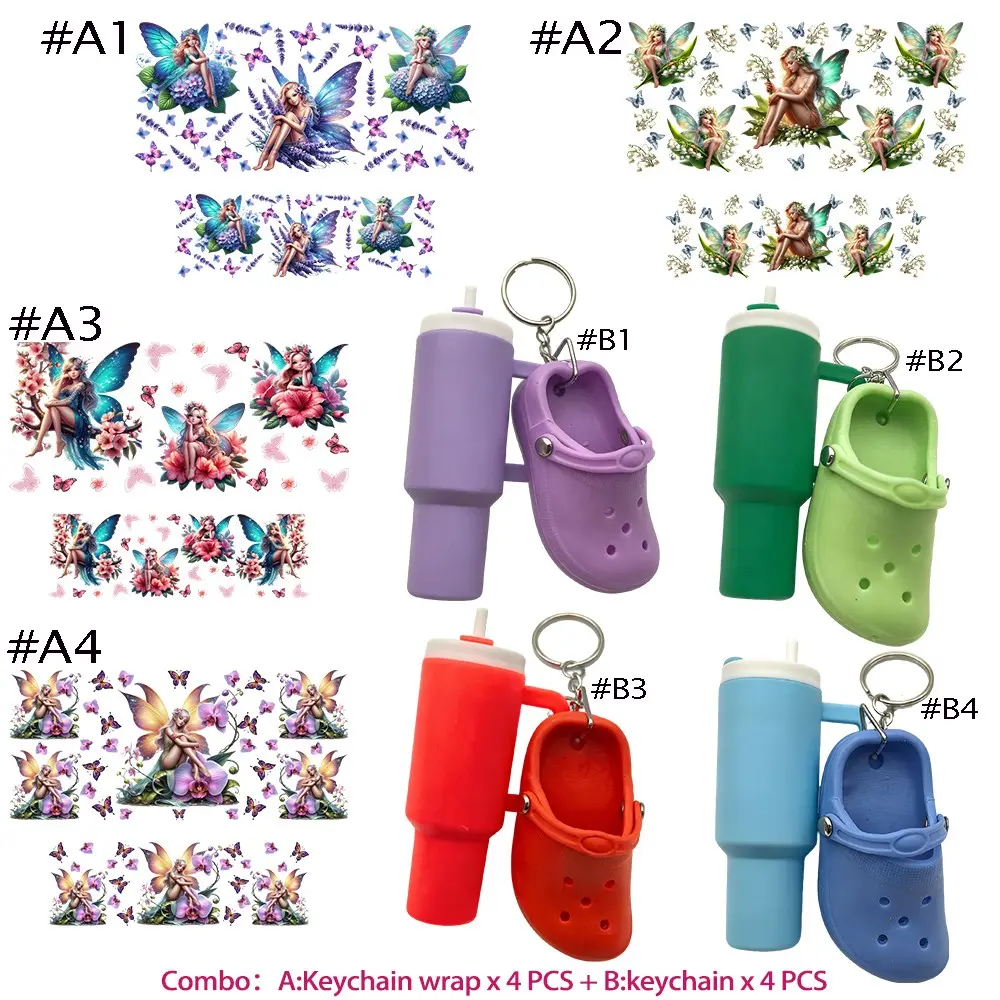 8-In-1 DIY Craft Kit, Includes Mini Cups, Keychains, UV DTF Stickers, Perfect for Bags, Backpacks, Cups, Holiday Gifts, Creative Gift Ideas