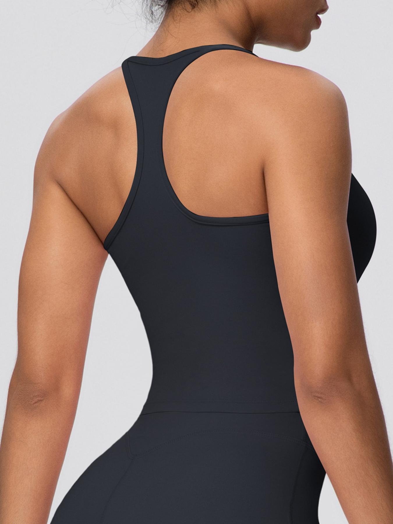 Women's Fine-Strap Y-Back Yoga Tank Top with Padded Cups Casual Fitted Sports Top with Quick-Dry Technology High-Stretch Y-Back Sports Bra Outdoor Running Fitness Bra Yoga Sports Vest