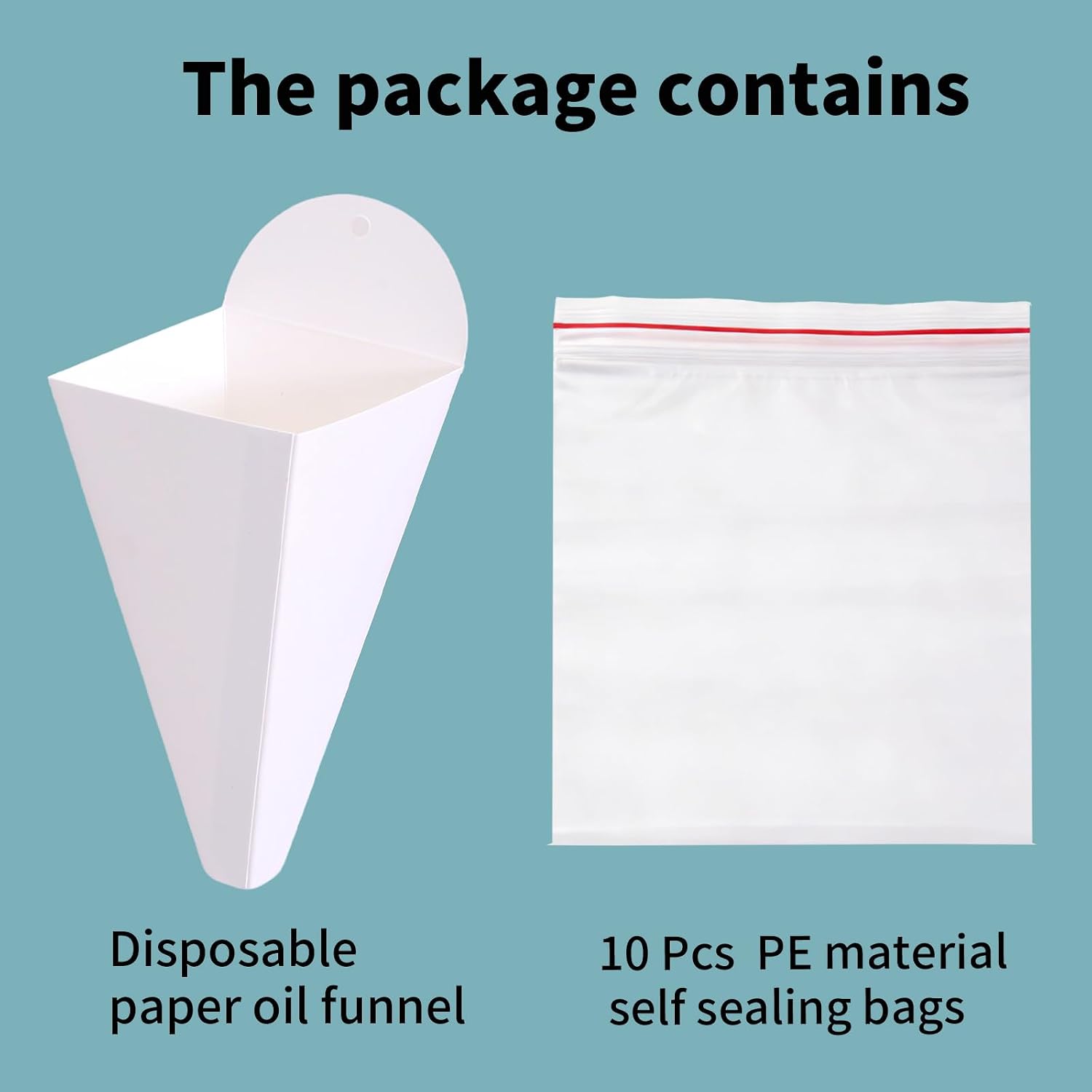 50 count Foldable Paper Funnels, Disposable Funnel for  Oil Filler, 8 oz