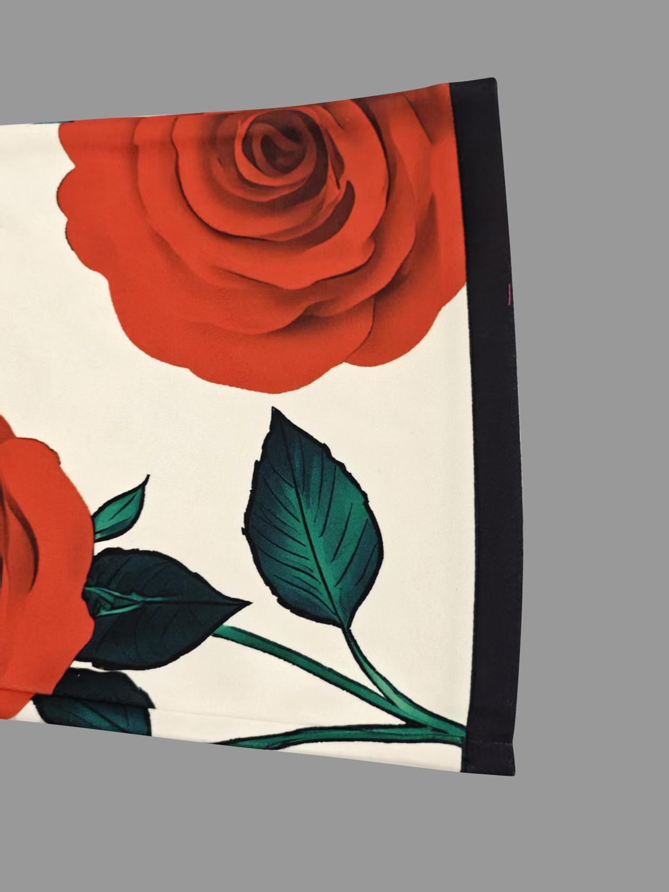 Women's Loose Wide Leg Floral Printed Casual Pants, Elegant Comfortable High Waist Lounge Wear, Perfect for Daily & Relaxing at Home