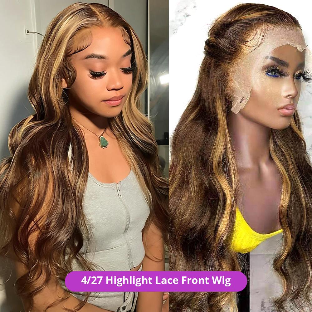 4 27 Highlight Brown Body Wave Lace Front Wig 13x4 Brown Ombre Colored Human Hair Wigs For Women Body Wave Frontal Wig Transparent Lace Frontal Hair Wigs 4 27 Highlight Brown Body Wave Lace Front Wig 13x4 Brown Ombre Colored Human Hair Wigs For Women Body Wave Frontal Wig Transparent Lace Frontal Hair Wigs