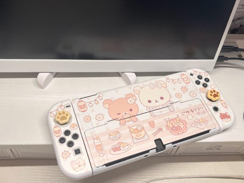Ins Style Original Switch Protective Cover Cute Bear Oled Controller Cover Can Be Inserted Dock for Nintendo Switch Joy-Con