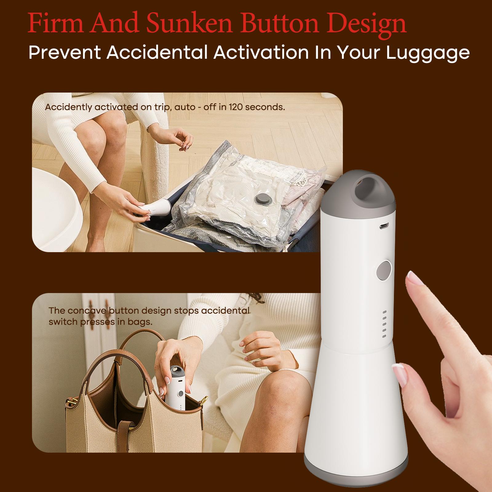 TikTokShopSpringGlowUp【VACBIRD】 Cordless Travel Vacuum Bag Set Vacuum Bags for Travel with Rechargeable air Pump, Compression Packing Bags for Luggage , Space Saver for Clothes and Clothing Travel Zipper Pouches  Organiser sturdy storage