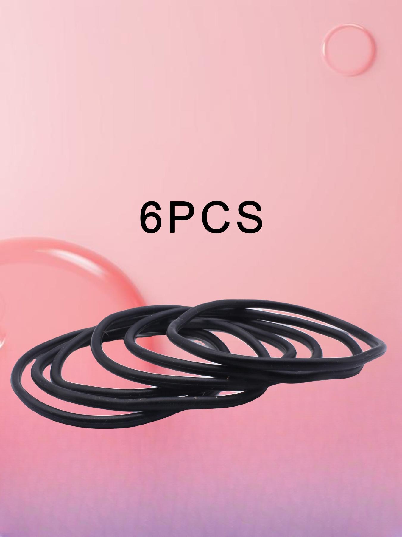 6pcs Small Round Solid Silicone Bracelets, Candy Color Versatile Fashionable Durable Elastic Wristbands, Daily Wear and Gift