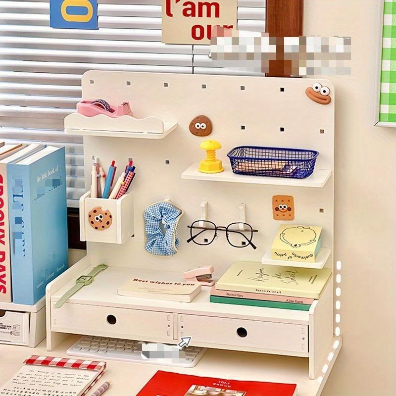 Faridabio desktop storage rack, punch-free storage shelf, ideal for dormitories and offices, perfect for organizing cosmetics, stationery and books, suitable for tables and drawers in homes and offices