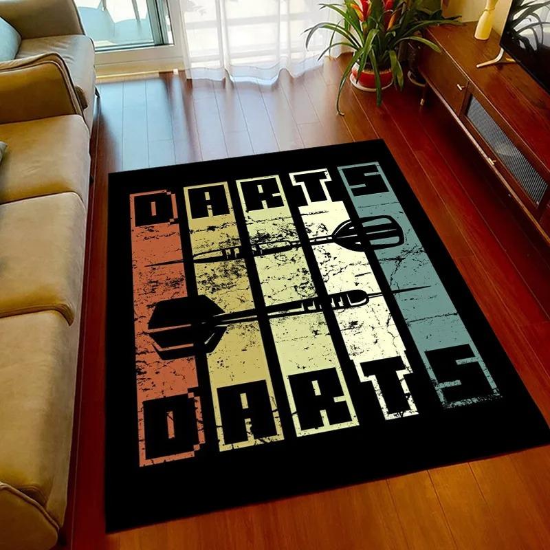 Keep Calm And Play Darts Flannel Area Rug - Dart Board Print Soft Mat for Game Room & Man Cave, Non-Slip Sports Home Decor #DartsRug #GameRoomMat #SportsHomeDecor #DartBoardCarpet #NonSlipFlannelRug