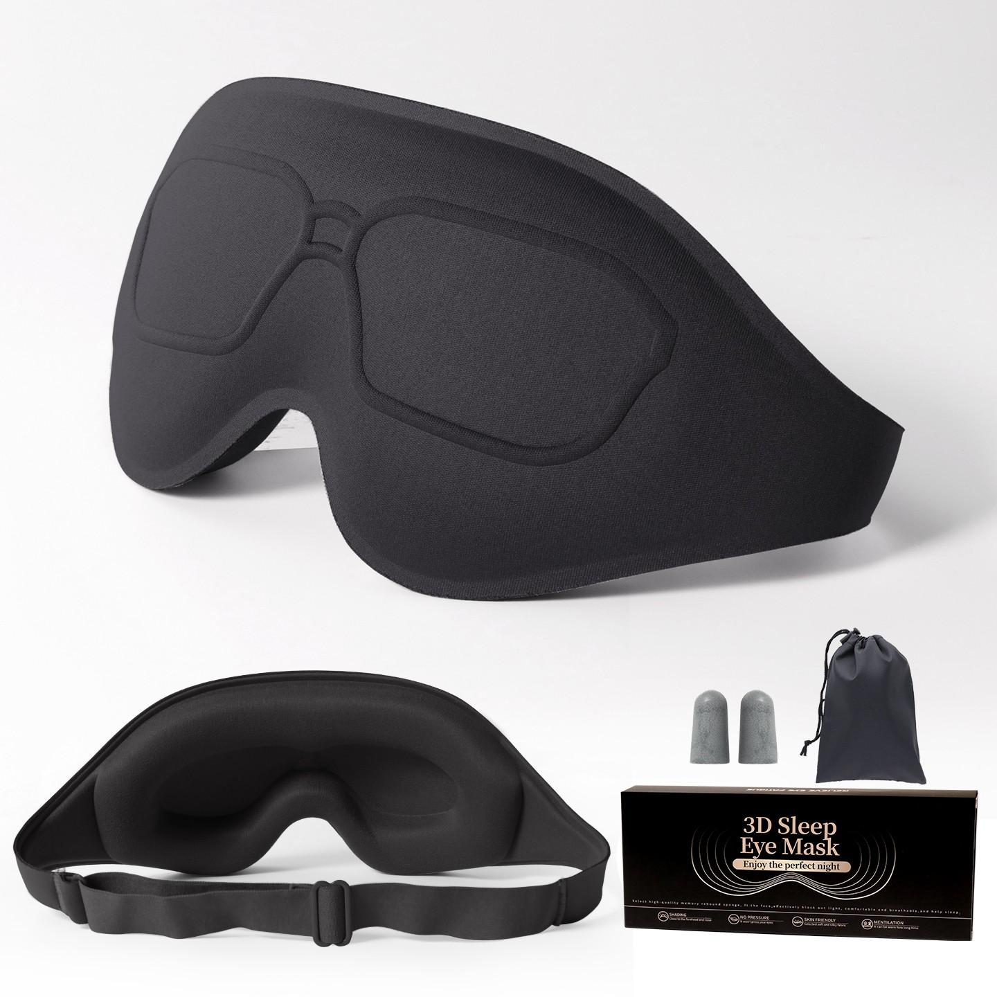 Upgraded Side Sleeper Sleep Mask, Full 3D Cup Design Zero Pressure, Breathable Fabric, Ideal for Travel, Naps, Shift Work, Unisex