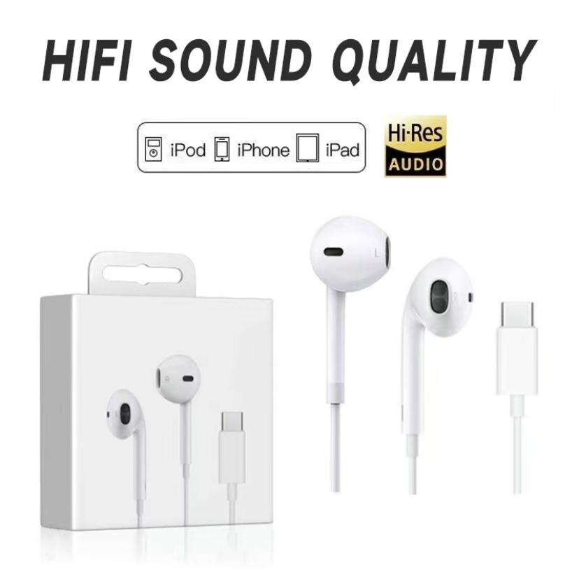 Summerwins USB-C Audio Plug Earbuds with Mic, Volume Control, HiFi Stereo & Noise Isolation - Phone Accessories for iPhone 17/17 Pro/16/15, Samsung S25/S24/S23, Pixel 10/9, OnePlus & USB-C Devices, Headphone Headphone,Back To School, High Quality Headphon