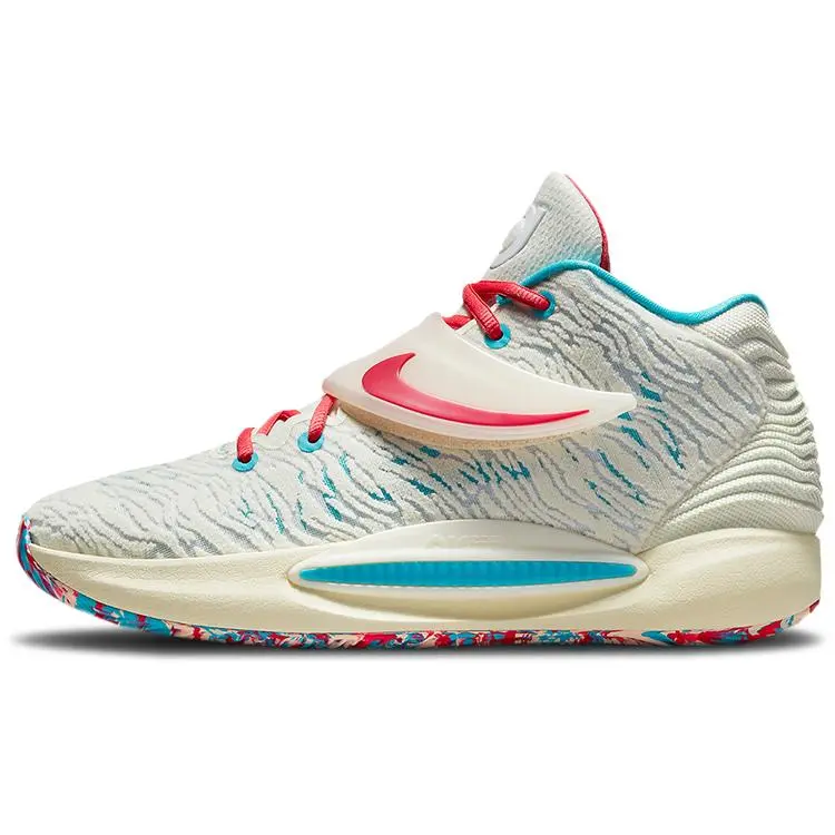 Nike KD 14 EP Aquafresh Mid-Top Basketball Shoes for Men and Women – White Blue Red Colorway Verifiable, with credentials and supporting global authentication