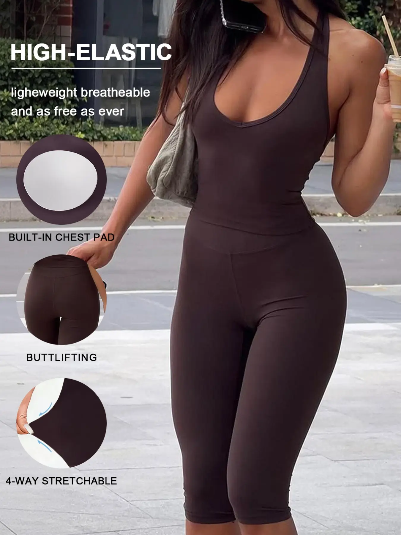 Women's Yoga Sport Set, High Waist Slim Fit, Sleeveless Wrap Design, Breathable High Stretch Sporty Fabric, Summer Fitness Outfit, Ideal for Gym & Outdoor Activities, Athletic Sportswear