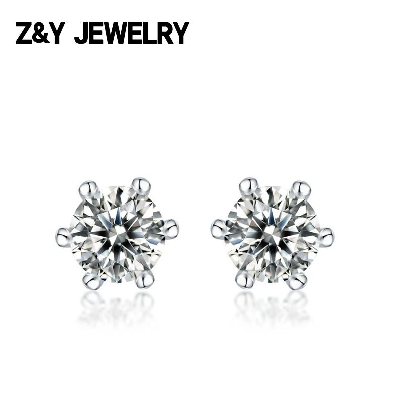 Synthetic Moissanite earrings Set 925 Sterling Silver Birthday/Holiday Gift/VVS1 D-Color 5MM/0.5CARAT*2【E9162】