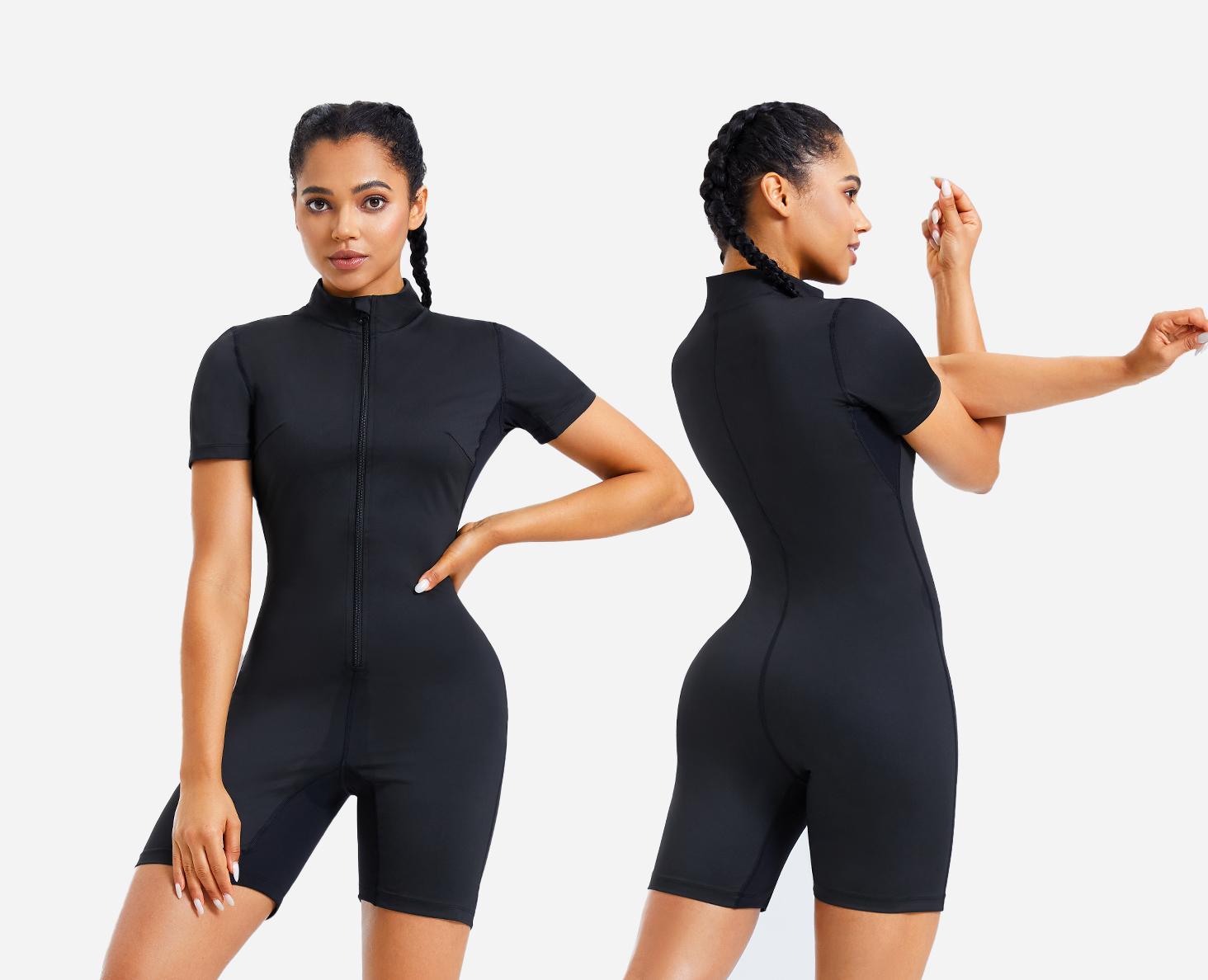 Nebility Sauna Suit for Women Sweat Vest Waist Trainer 3 in 1 Full Body Shaper Workout Jumpsuit Sauna Wear Sports Slim Fit Athletic Training Apparel Gym Clothes Sauna Suit Set Gym Top Sports Slim Fit Sportswear Top