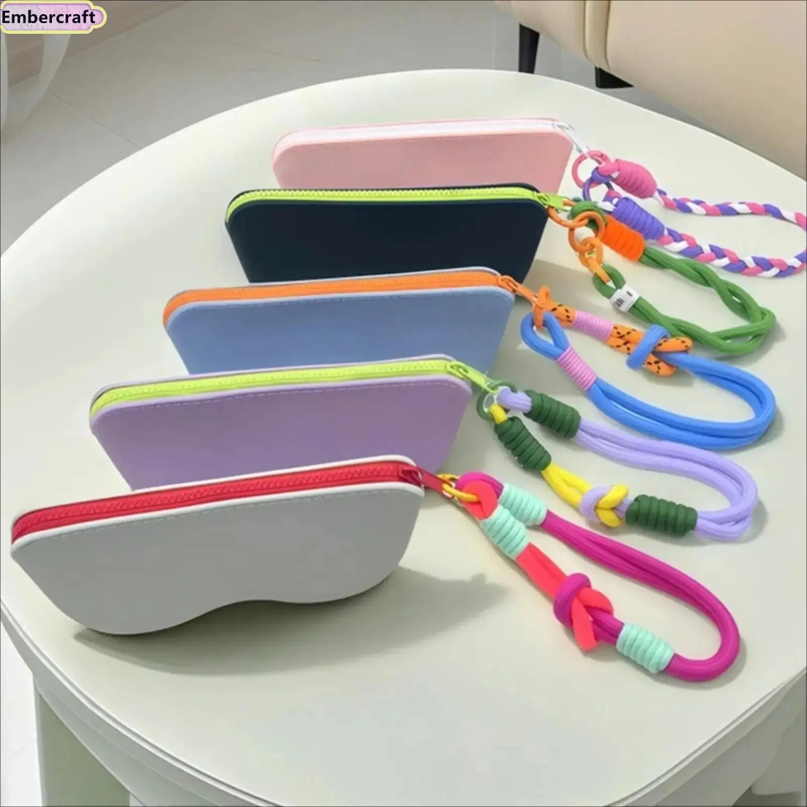 Viral Silicone Aesthetic Vibe Glasses Case with Wrist Strap - Eye Glasses Holder, Soft Anti-Scratch Pouch, Portable Organizer, Lightweight Everyday Essential for Adults’ Outdoor Wear, Beach Days, Eye Glasses Holders, Wrist Straps