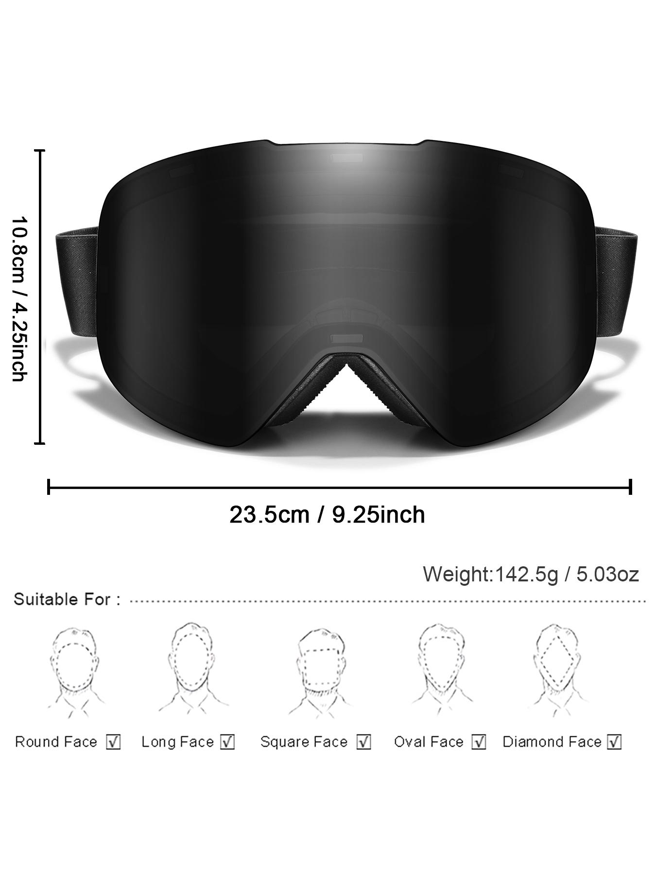 Ski Goggles with Uv400 Protection, Anti-Fog, Interchangeable Magnetic Lenses, OTG-Friendly, Frameless Design, Snowboarding Gear for Men & Women