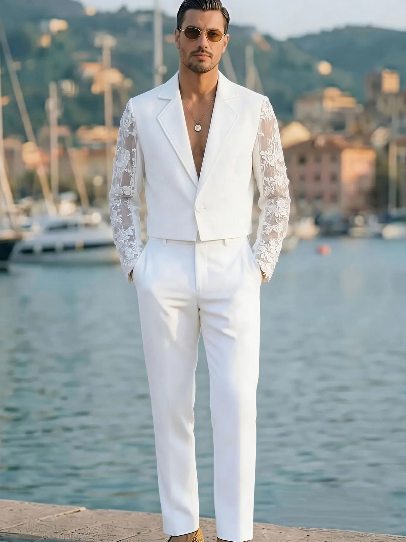 2026 New Men's Casual Suit Set, Short Jacket and Long Pants, Stylish and Comfortable, Perfect for Daily Wear and Special Occasions