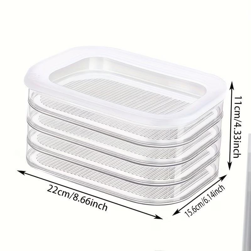 4pcs Tier Stackable Food Storage Containers, Food Storage Set, Refrigerator Organizer Box, Leak-Proof, Reusable for Fridge and Freezer, Suitable for Cheese, Beef Rolls, Shrimp, Vegetable Storage Container