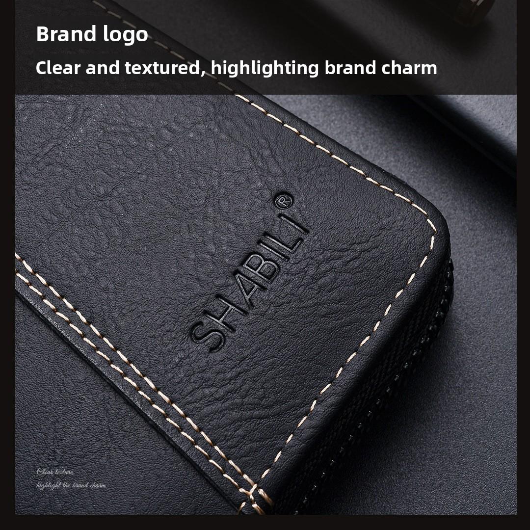 2026 New Men Leather Wallet Long Zip Around Multi Card Slots Large Capacity RFID Blocking Slim Billfold Money Clip Holder Fashion Designer Wallets for Men Gift Box