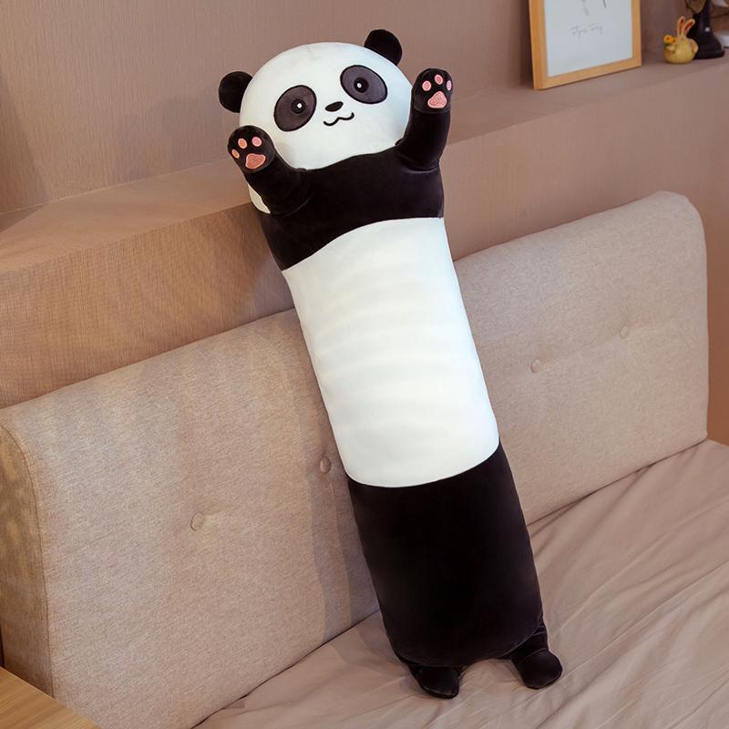 50-130cm Giant Panda Plush Toy Cylidrical Animal Bolster Pillow Koala Stuffed Plushie Sleeping Friend