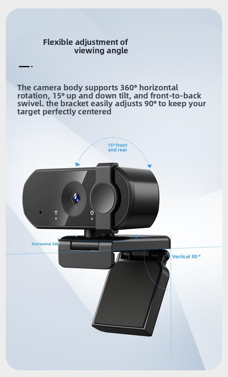 4K HD Webcam for PC Desktop Laptop with Microphone, USB External Camera for Online Class, Video Conference, Live Streaming, Built-in Mic, Plug and Play