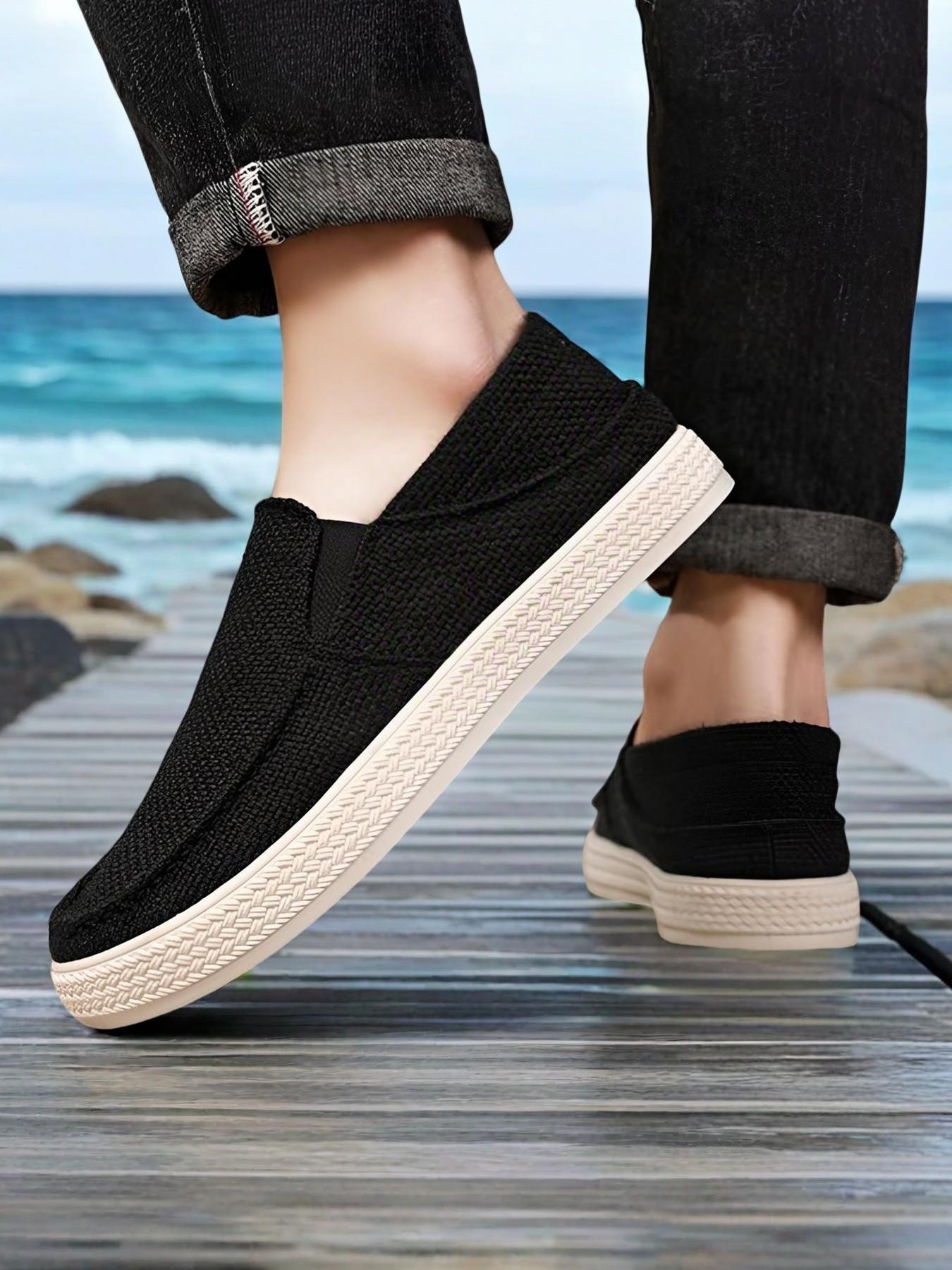 Men's Sport Shoes, Slip-On Running Shoes, Breathable Fitness Basketball Shoes, Lightweight Comfort Tennis Shoes, Easy Wear Athletic Footwear