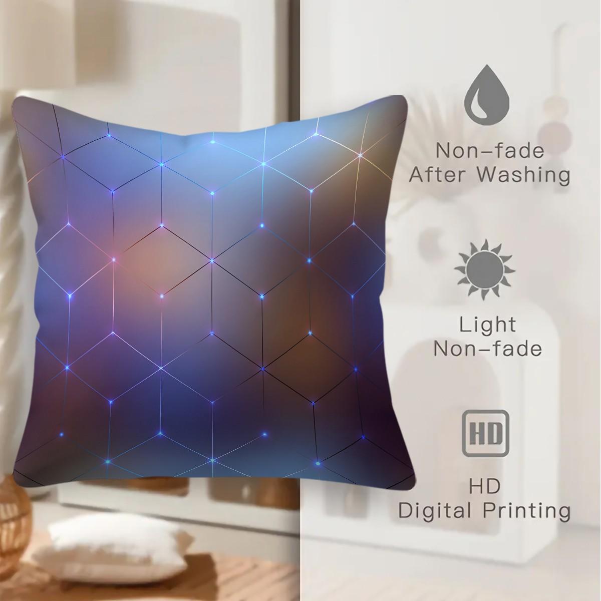 1 Piece Futuristic Neon Grid Body Pillow, Soft Memory Foam Decorative Pillow, Stylish Digital Print Cushion with Ergonomic Support, Trendy Sci-Fi Themed Throw Pillow for Gaming Room, Bedroom, Sofa, Office Decor & Comfort Support